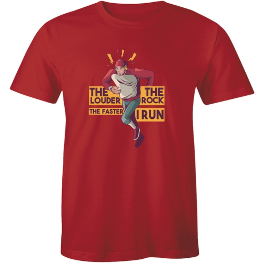 The Louder The Rock The Faster Run Running T-shirt